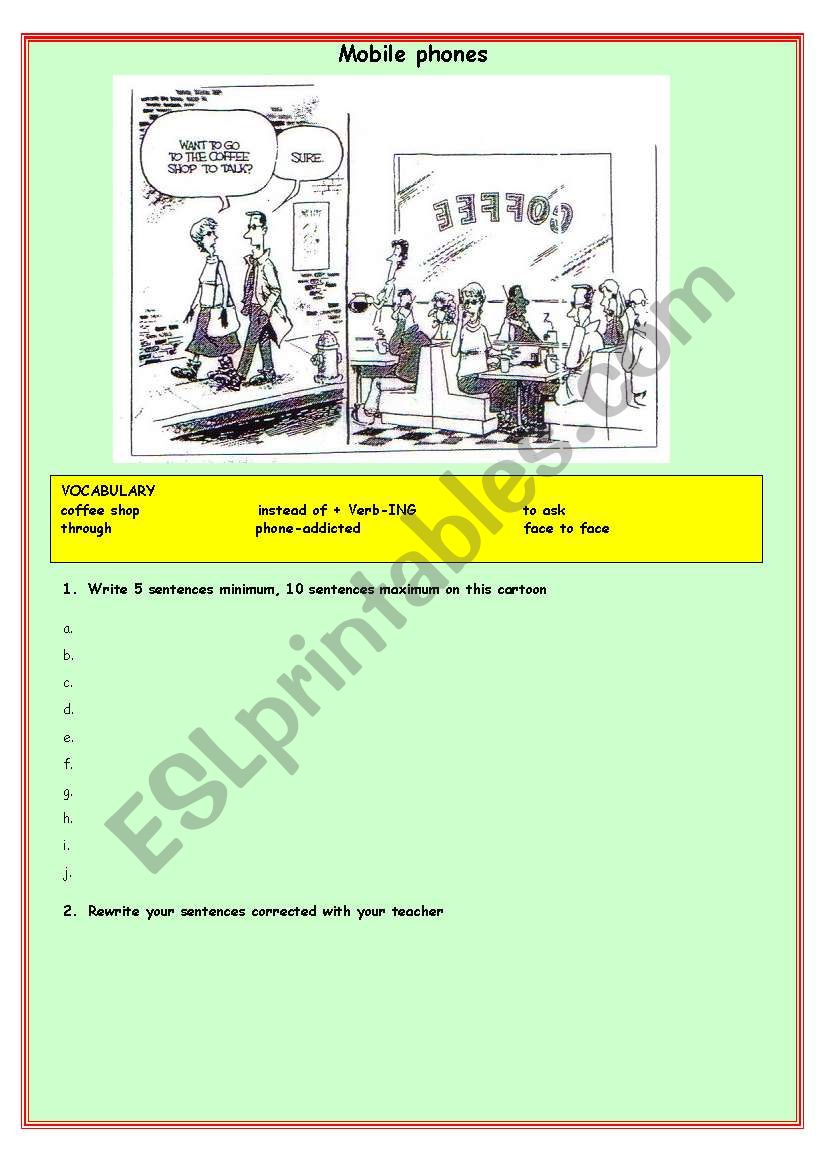 MOBILE PHONE ADDICTION worksheet