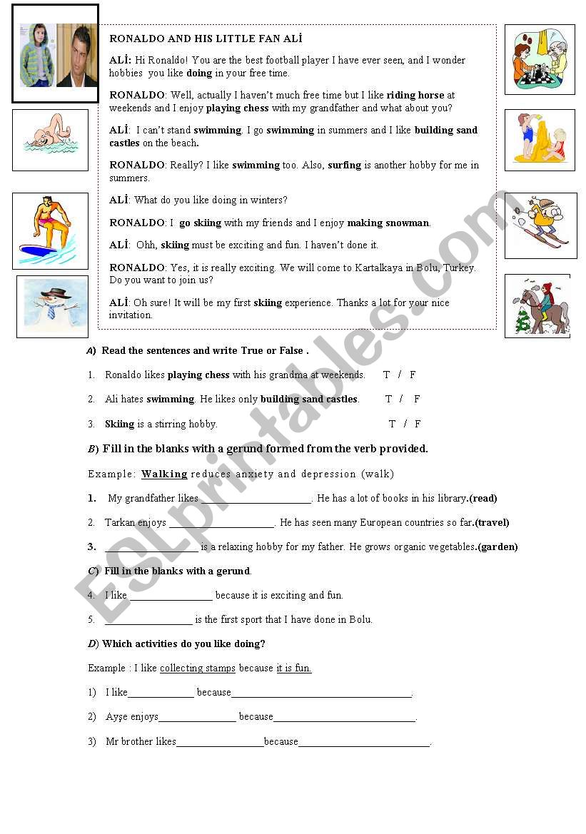 HOBBIES worksheet