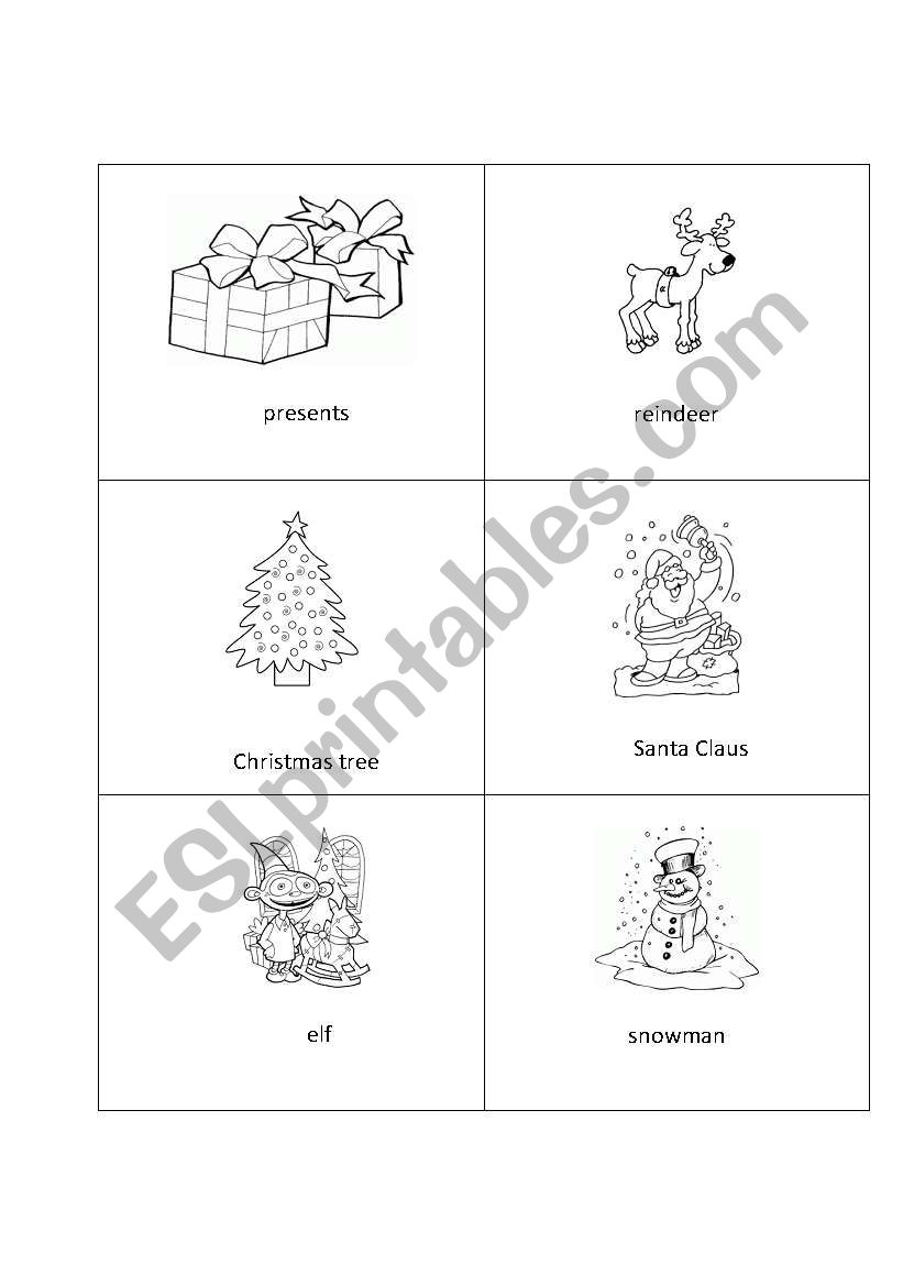 christmas flashcards worksheet