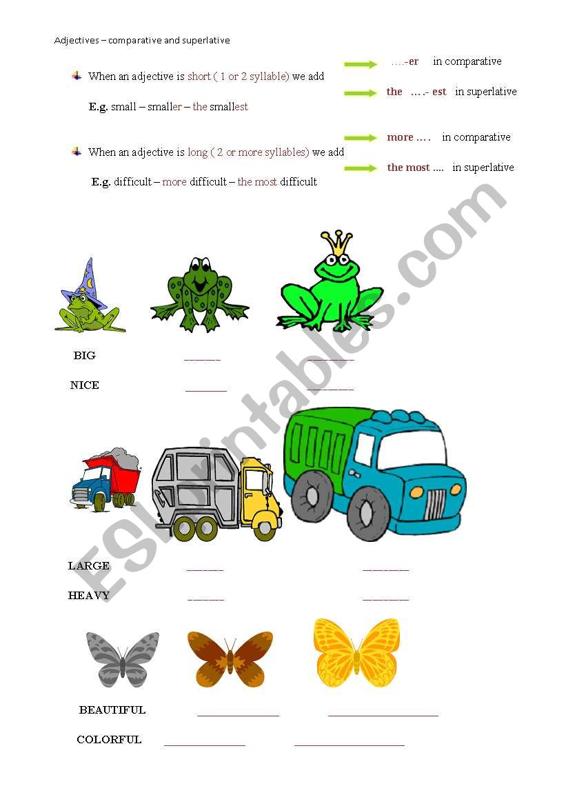 Comparative superlative adjectives