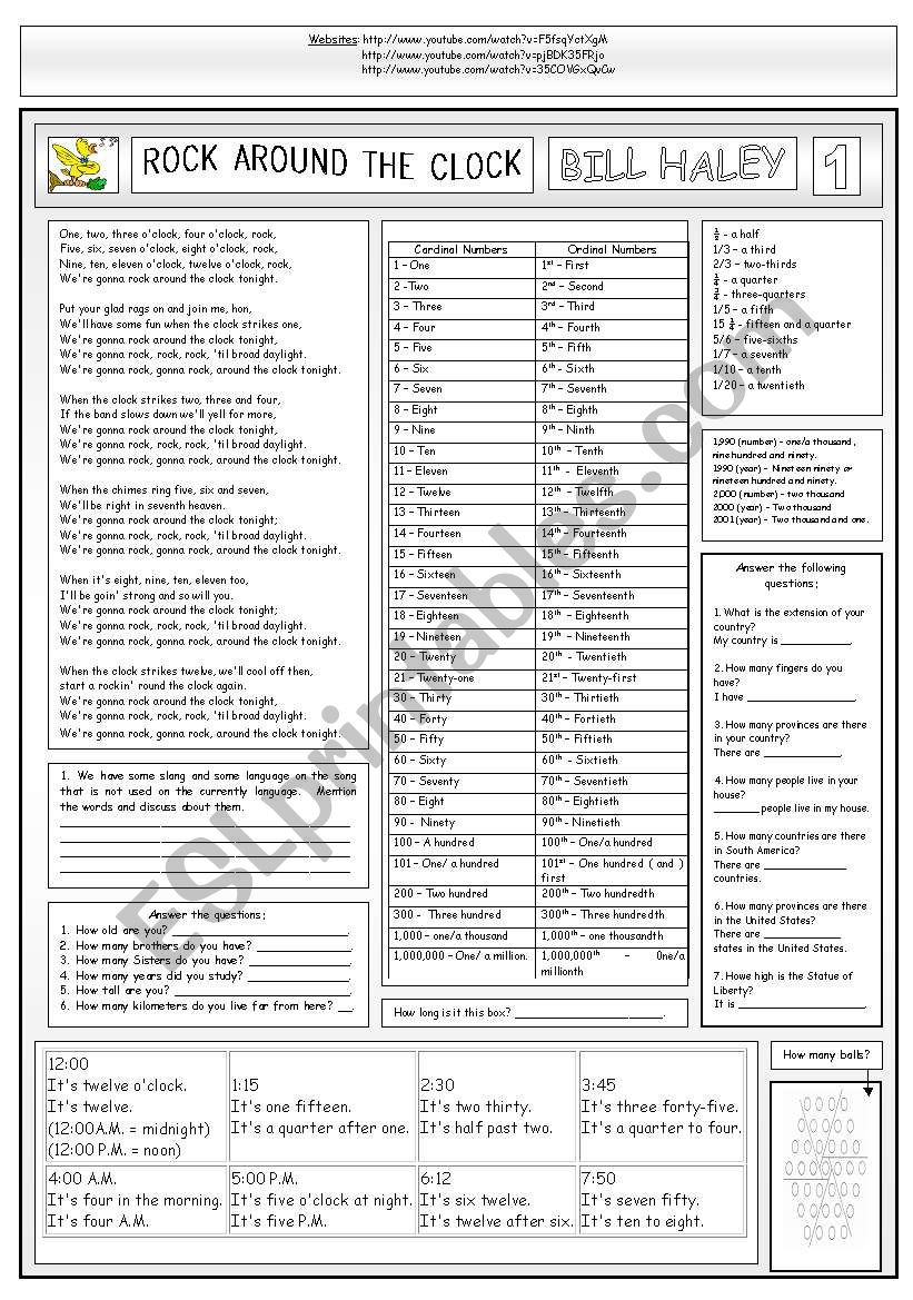 ROCK AROUND THE CLOCK - BILL HALEY - PART 01 - FULLY EDITABLE AND FULLY CORRECTABLE