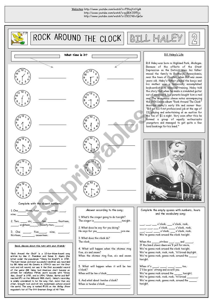 ROCK AROUND THE CLOCK - BILL HALEY - PART 02 - FULLY EDITABLE AND FULLY CORRECTABLE