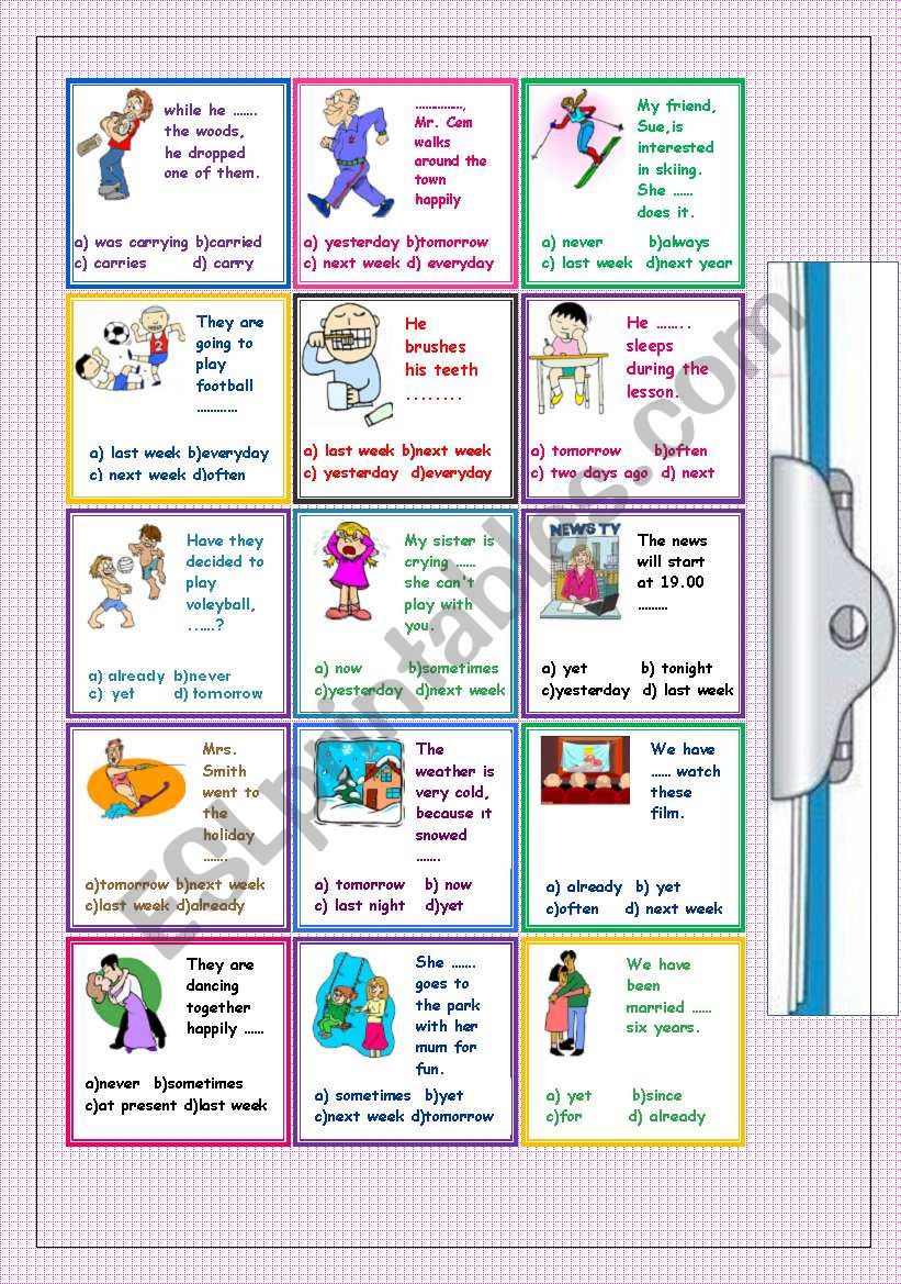 time expressions worksheet