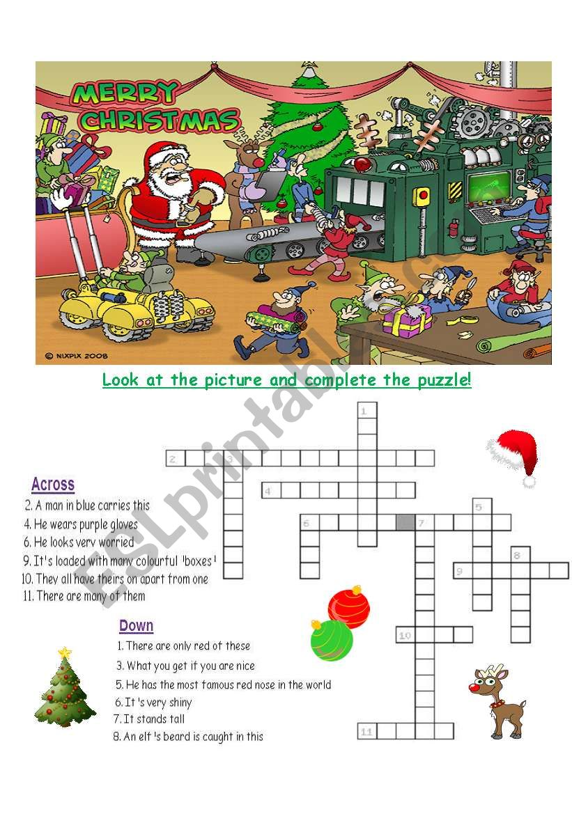 Christmas Vocabulary Crossword