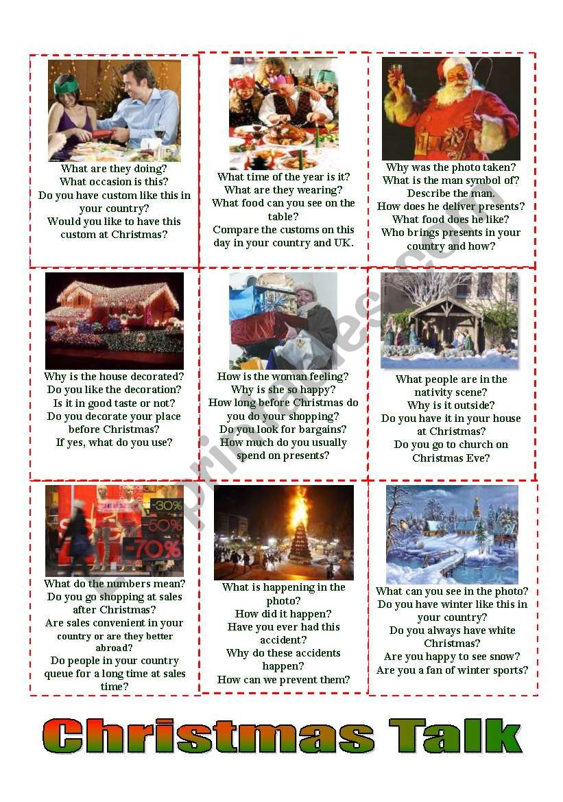 Christmas Talk worksheet