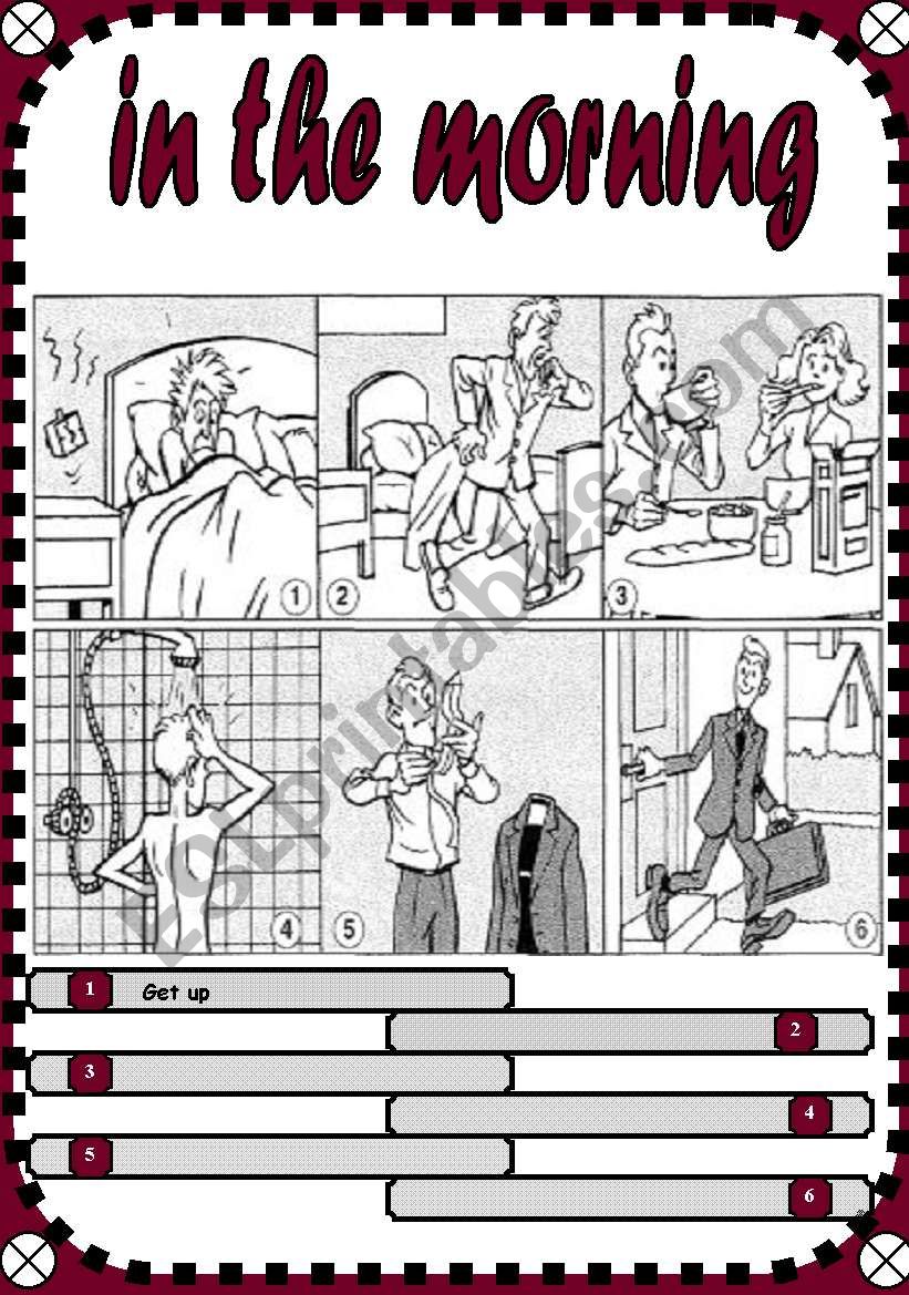 In the morning/in the evening worksheet
