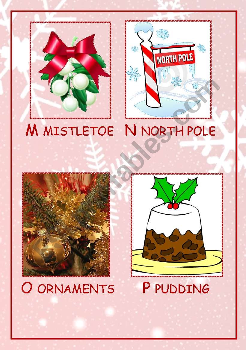 CHRISTMAS ABC  M-P worksheet