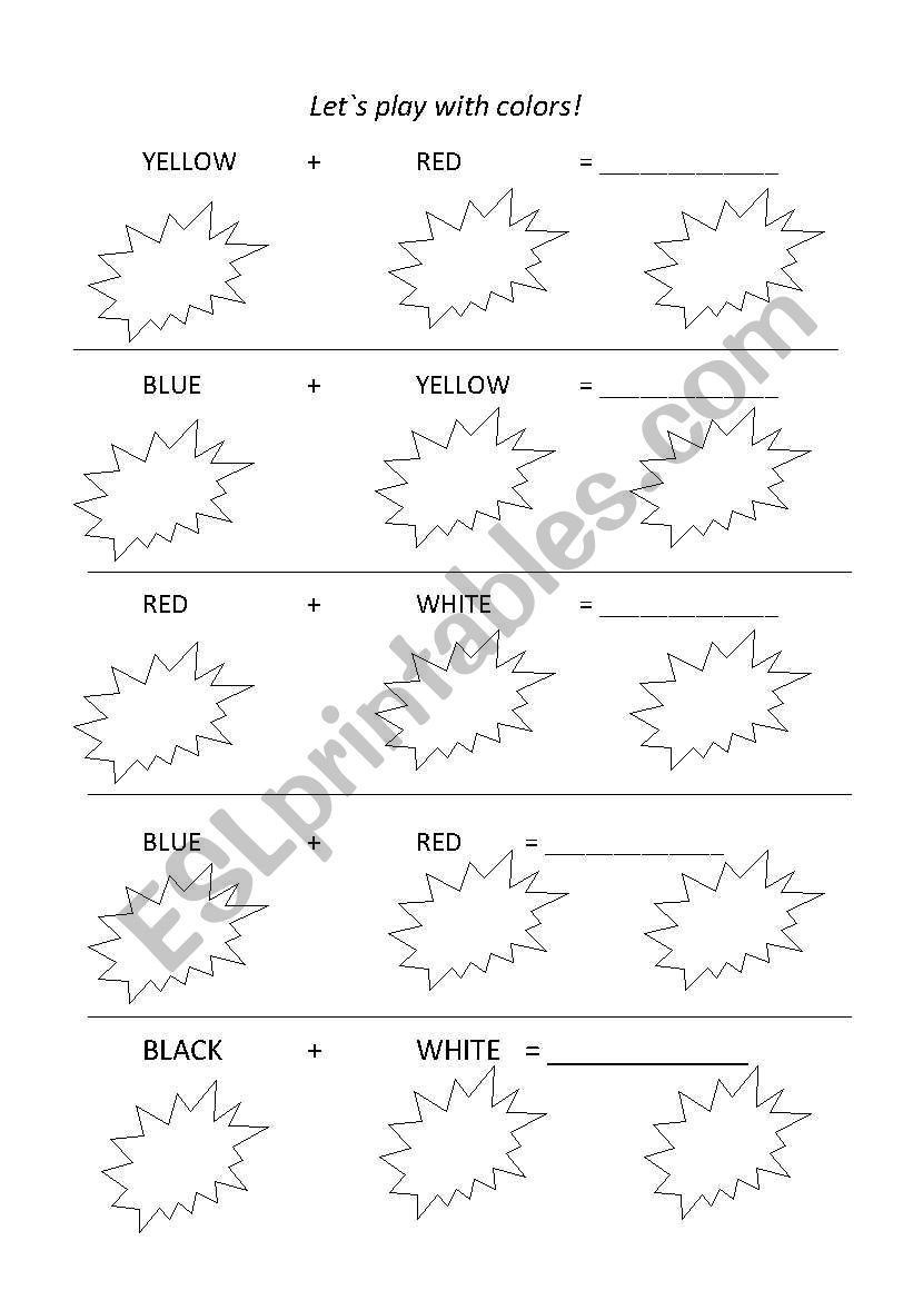 Mixing colors worksheet