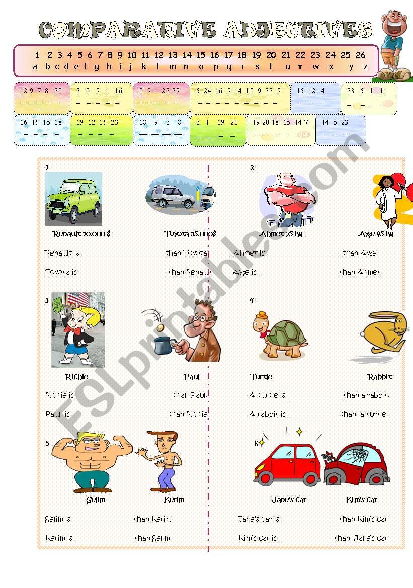 Comparatives worksheet