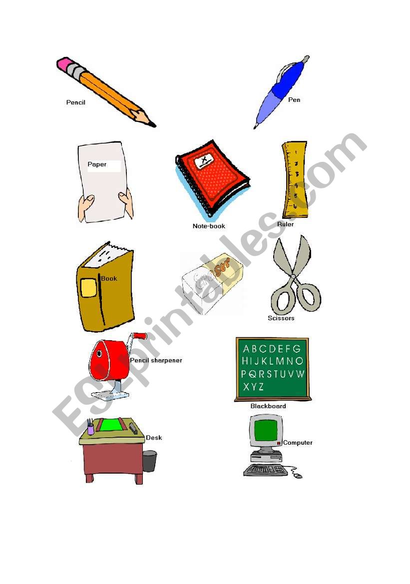 classroom objects worksheet