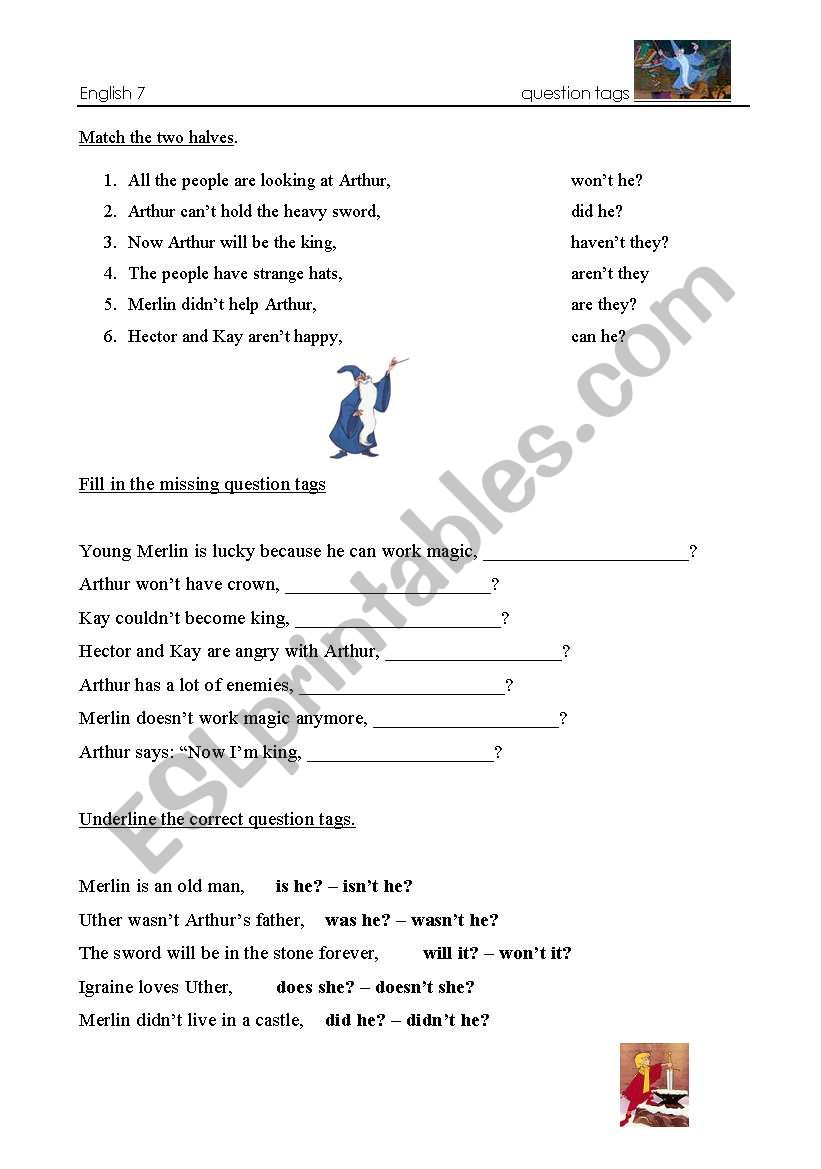 question tag worksheet