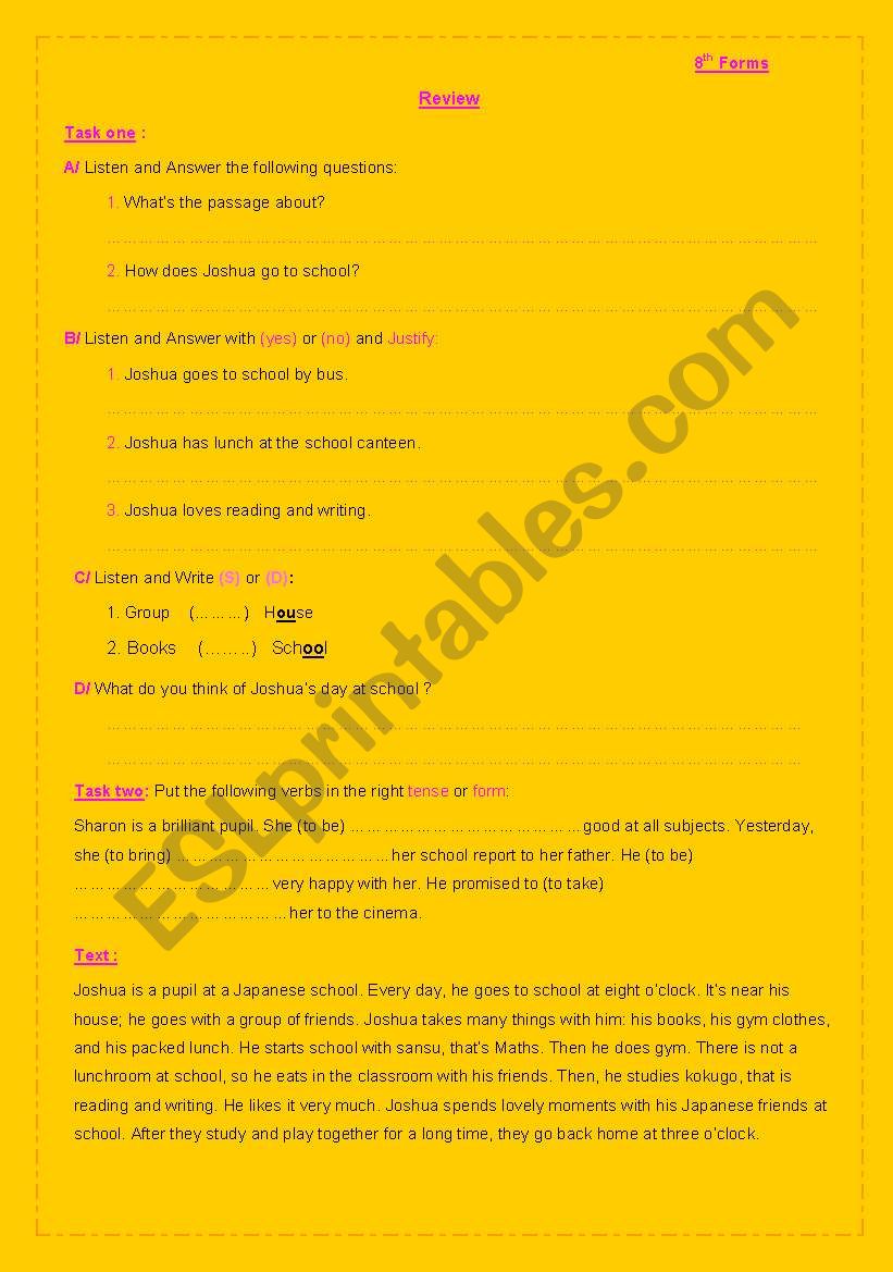 Review worksheet