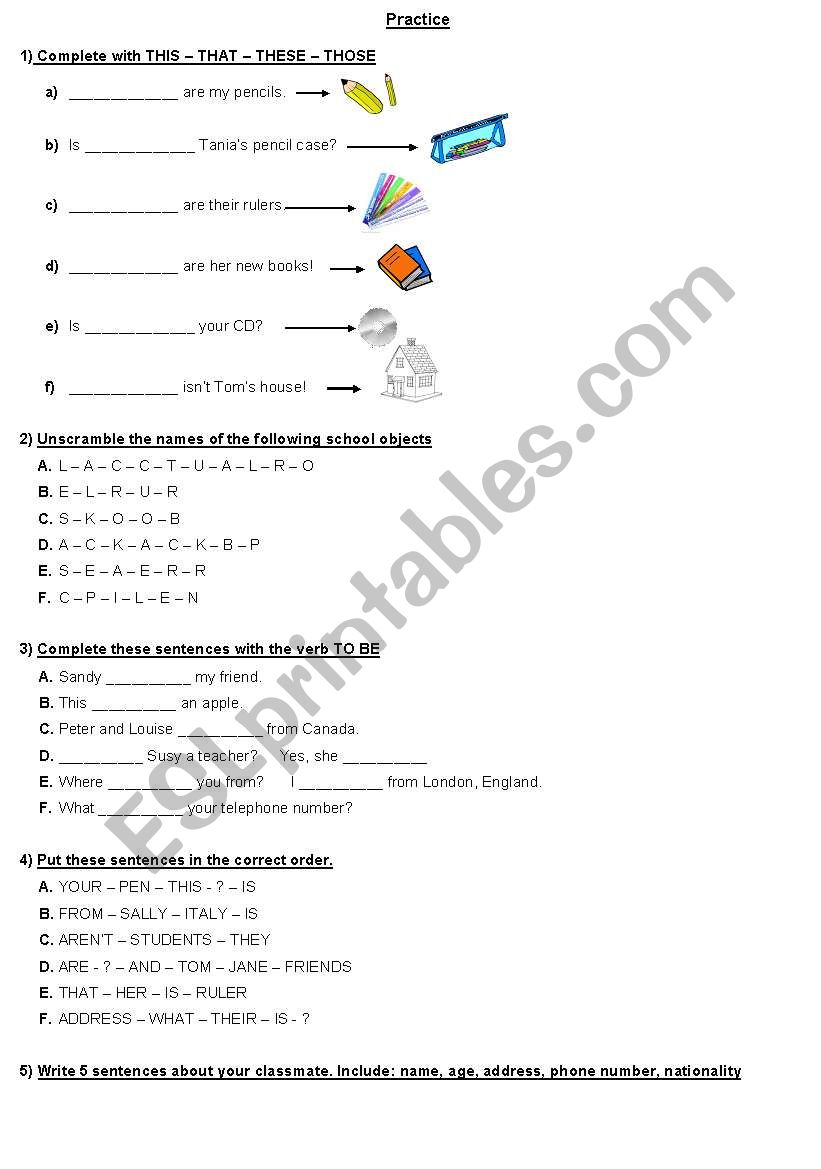 practice worksheet