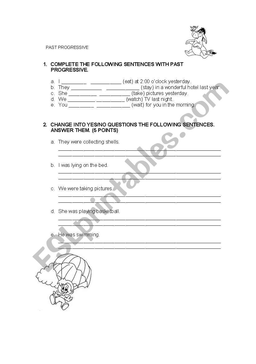 Past Progressive worksheet