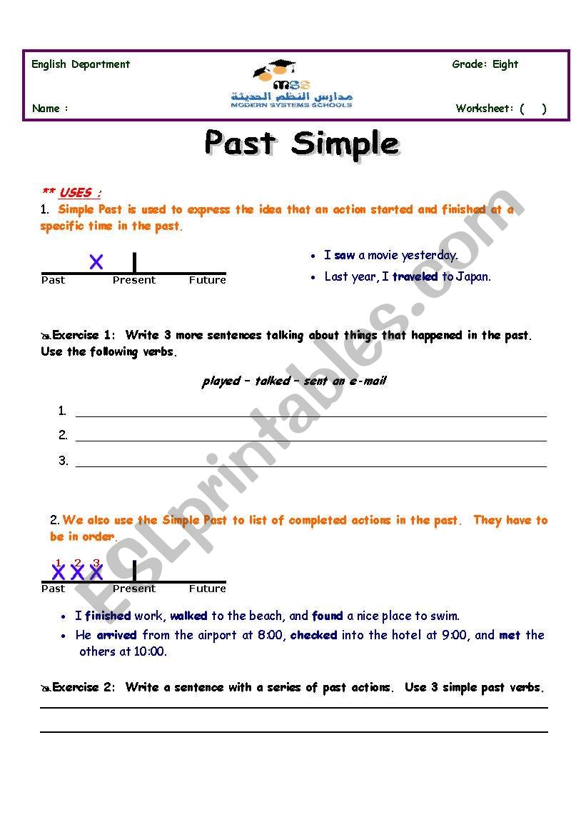 simple past  worksheet