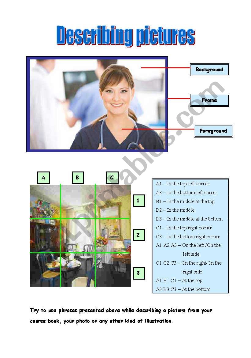 Describing pictures-useful expressions with examples