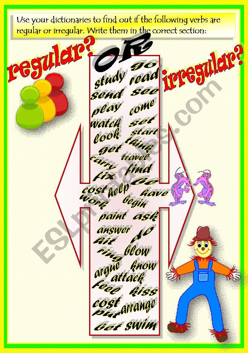 VERBS: REGULAR & IRREGULAR worksheet