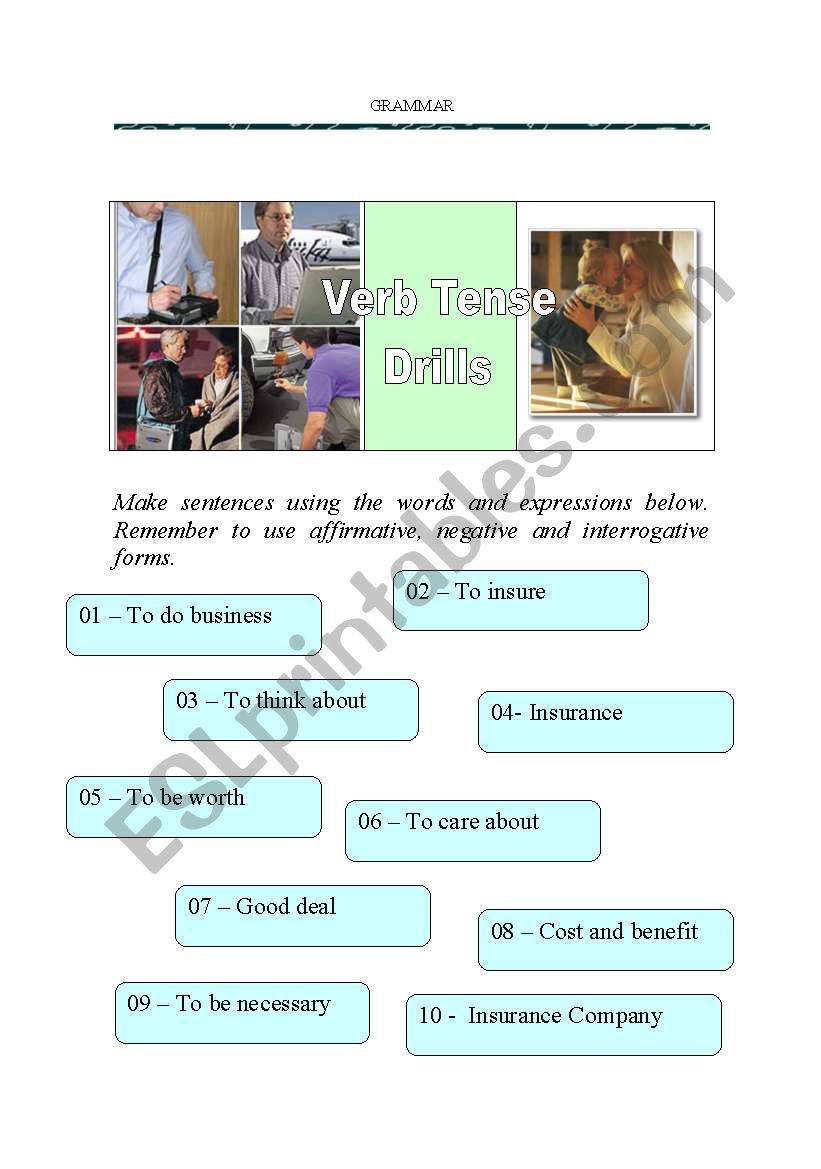 Business Tense Drills worksheet