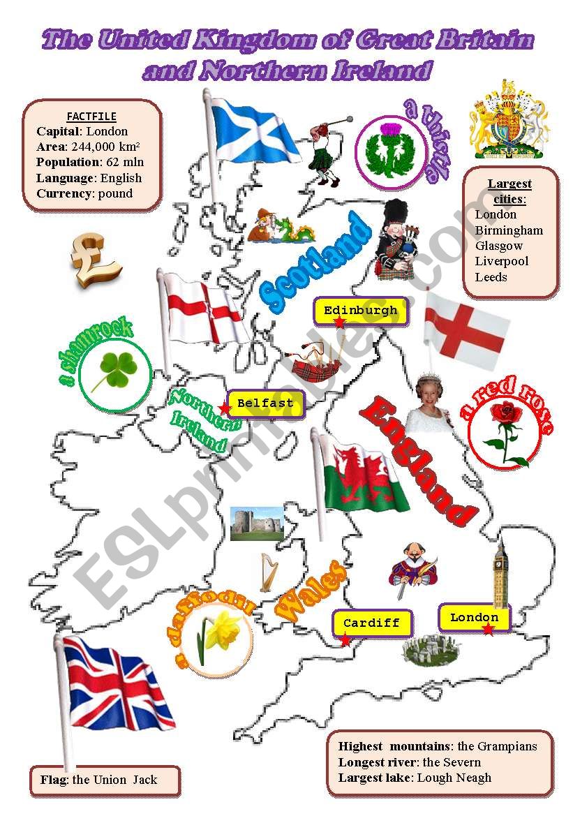 The UK: map worksheet