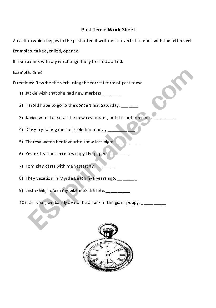 Past Tense Spelling Rule Practice