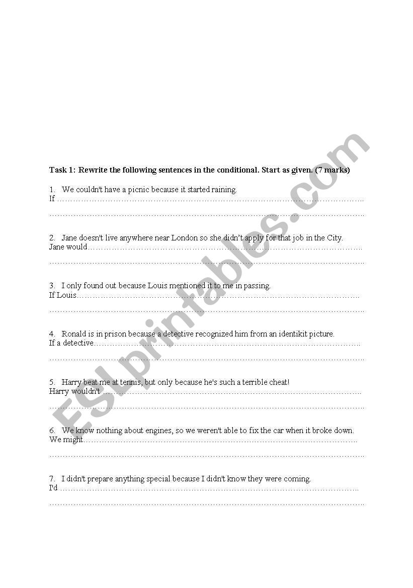 test worksheet