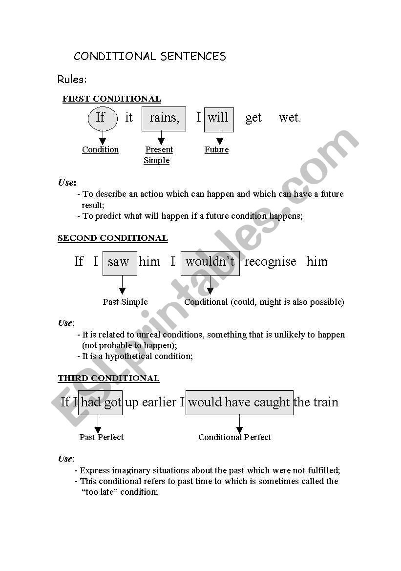 Conditional Sentences worksheet