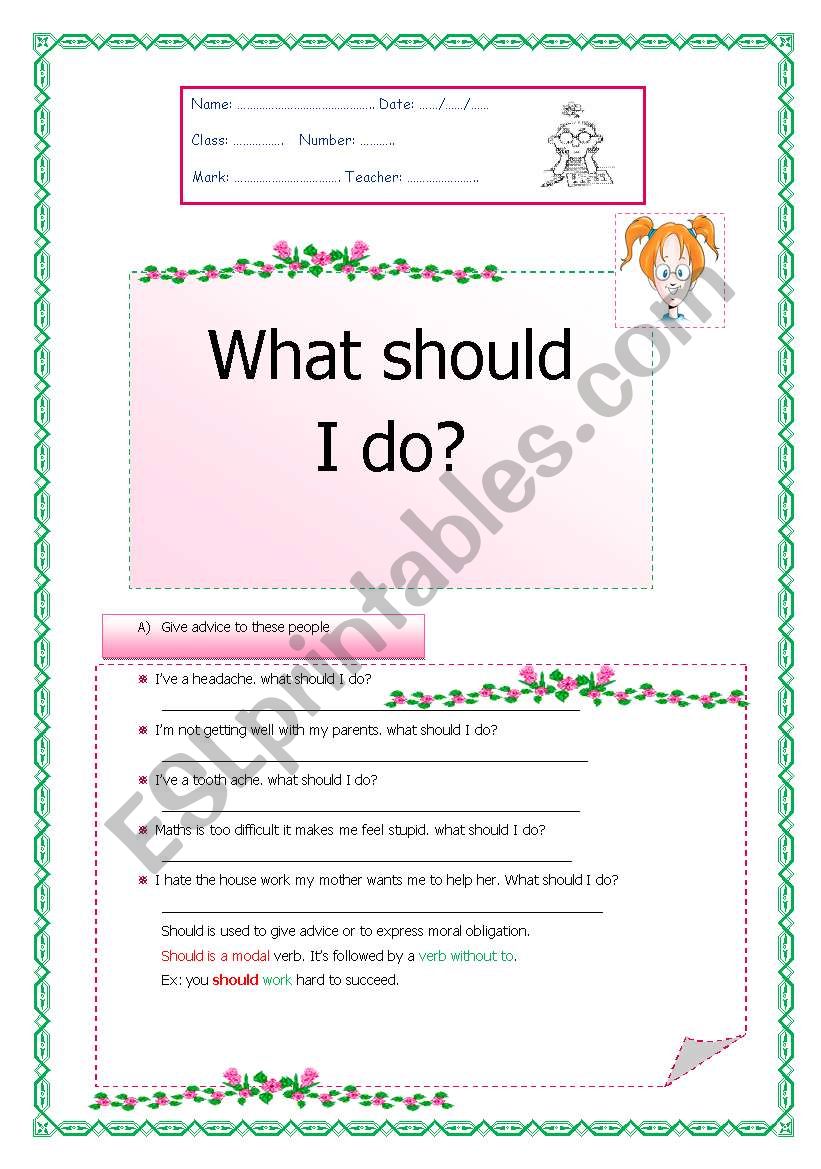 should worksheet