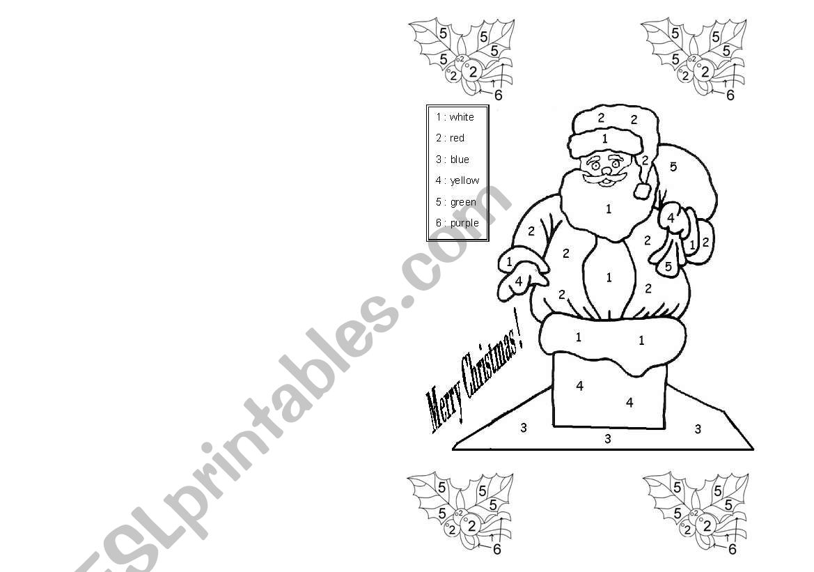 Christmas Card Coloring  worksheet