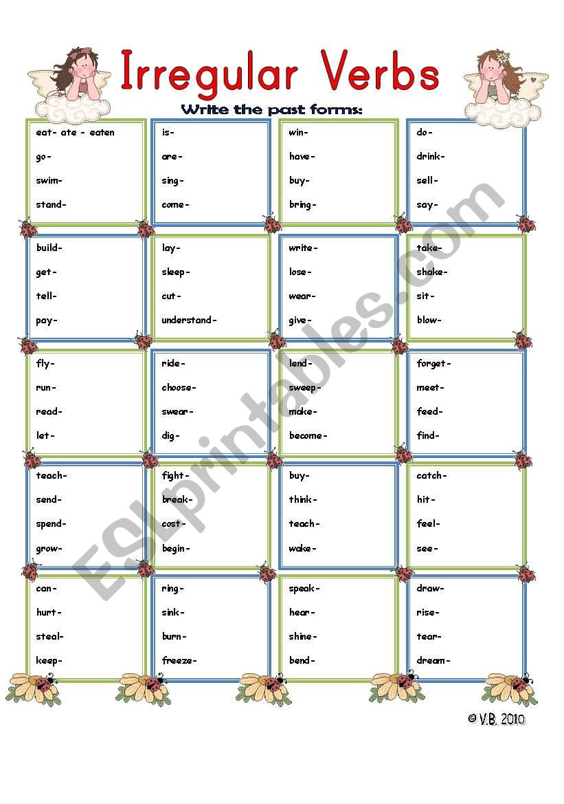 Irregular Verbs  worksheet