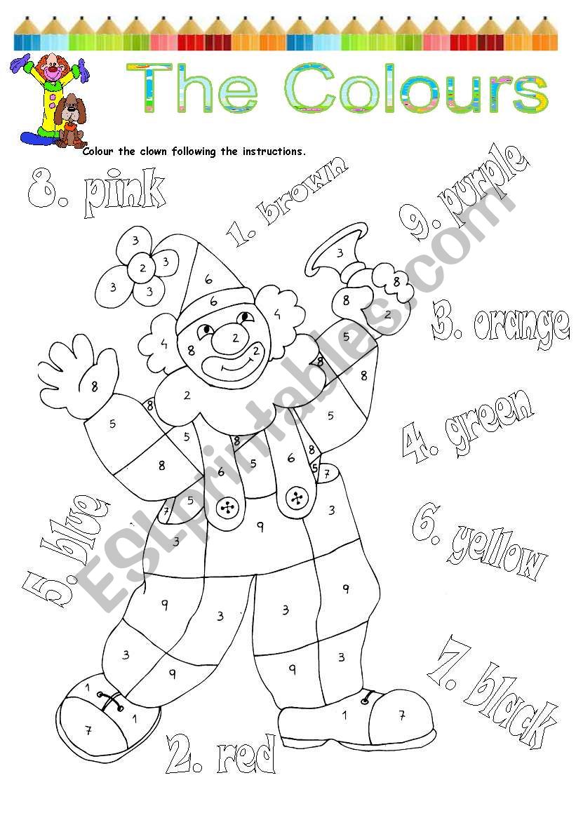 the colours worksheet