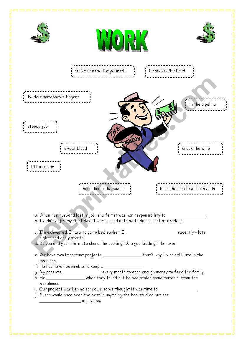 WORK IDIOMS worksheet