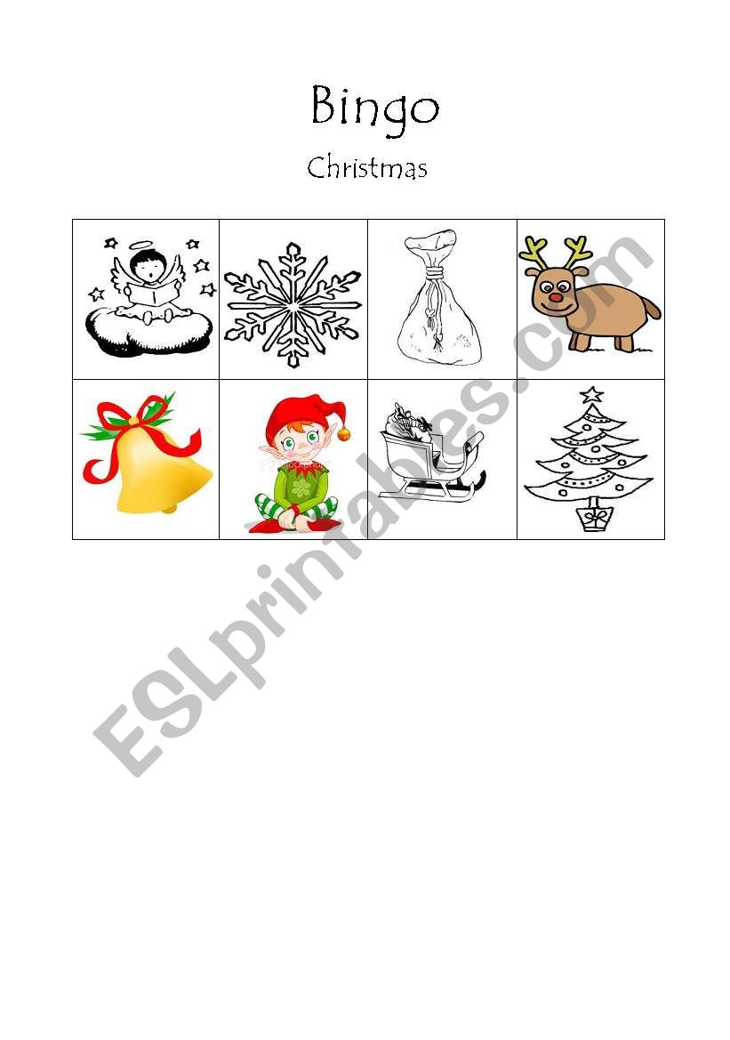 christmas bingo worksheet