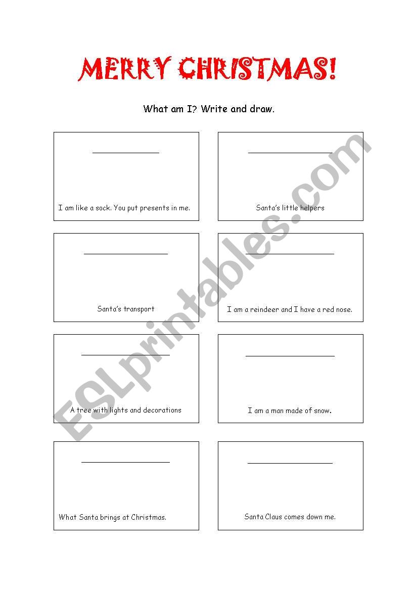 Christmas Vocabulary worksheet