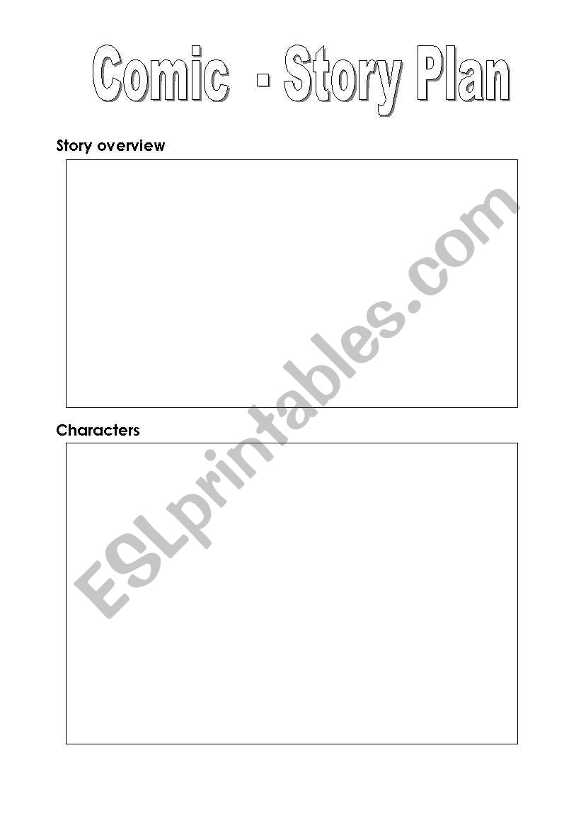 Comic - Story plan and picture blanks