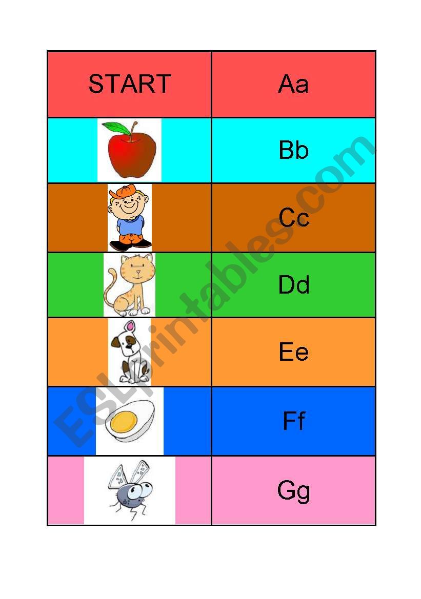 Alphabet - domino game worksheet