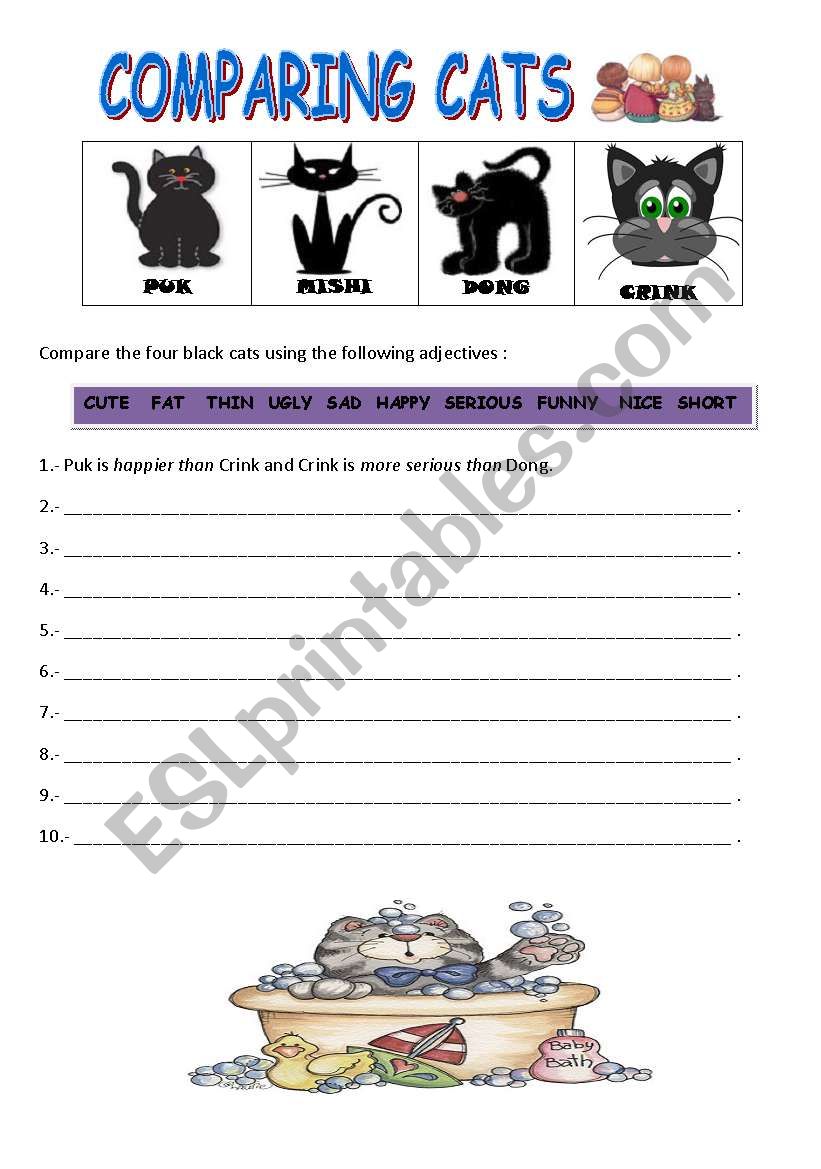 COMPARING CATS worksheet