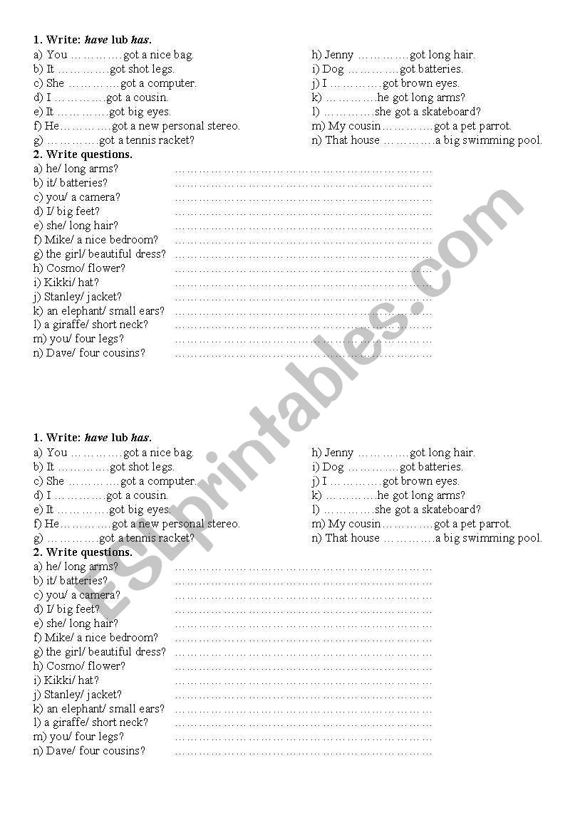 Have got worksheet
