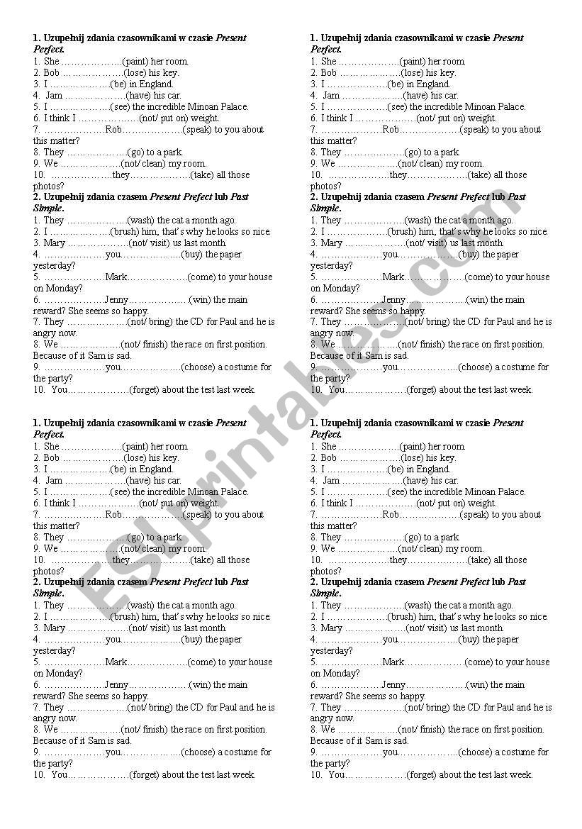 Present Perfect vs. Past Simple