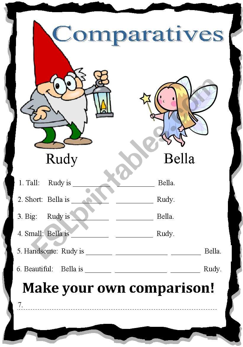 Comparatives worksheet