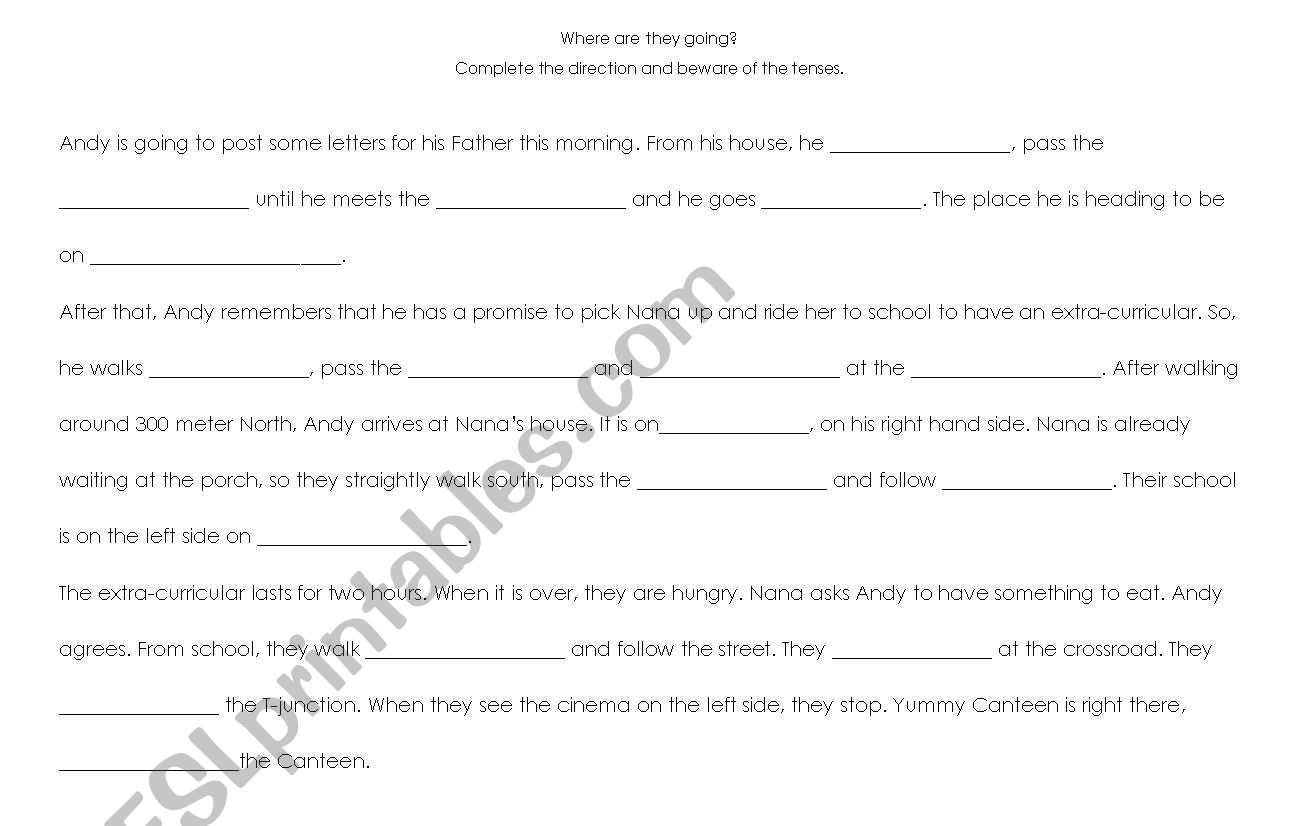 directions worksheet