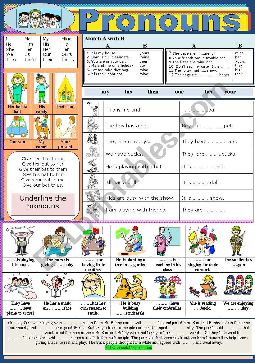 Pronouns worksheet