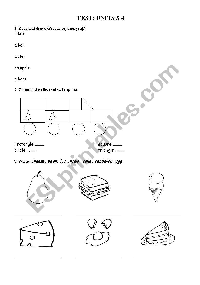 English test worksheet