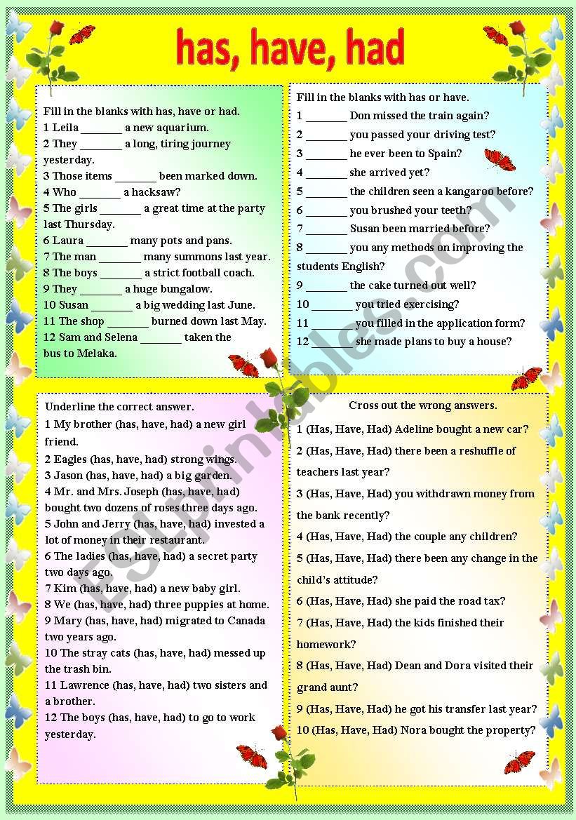 english-class-1-use-of-has-have-had-put-has-have-or-had-in-the-sentences-worksheet-2-use-of