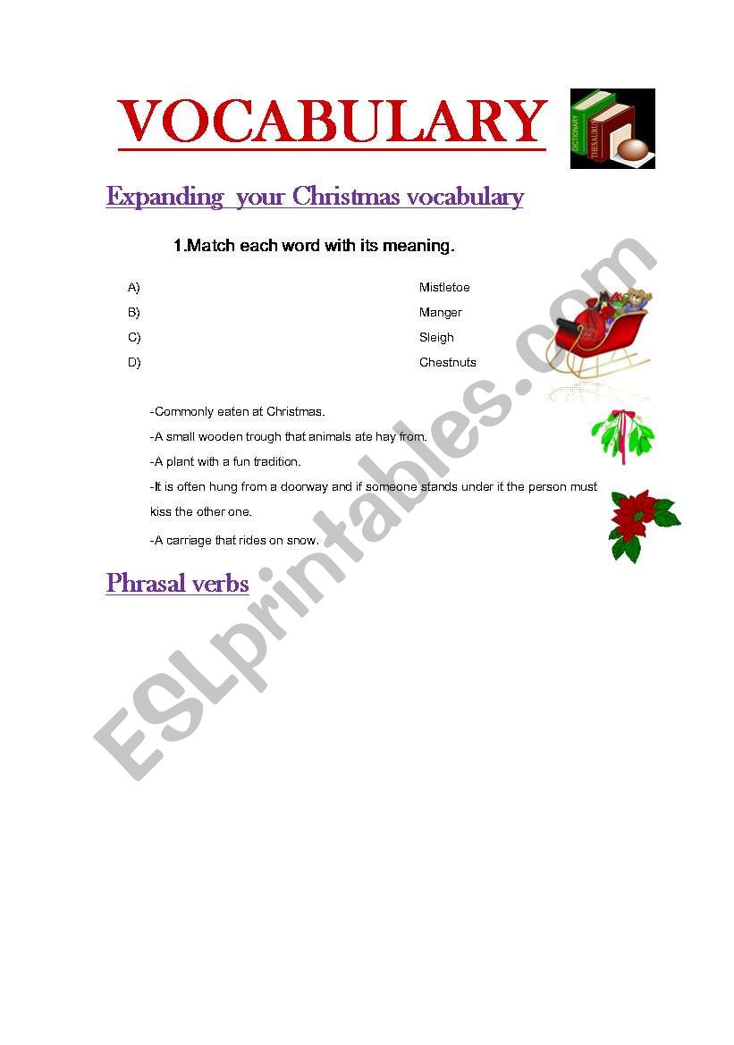 Christmas Vocabulary  worksheet