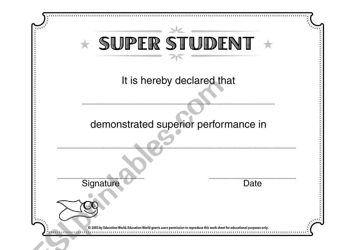 certificate worksheet