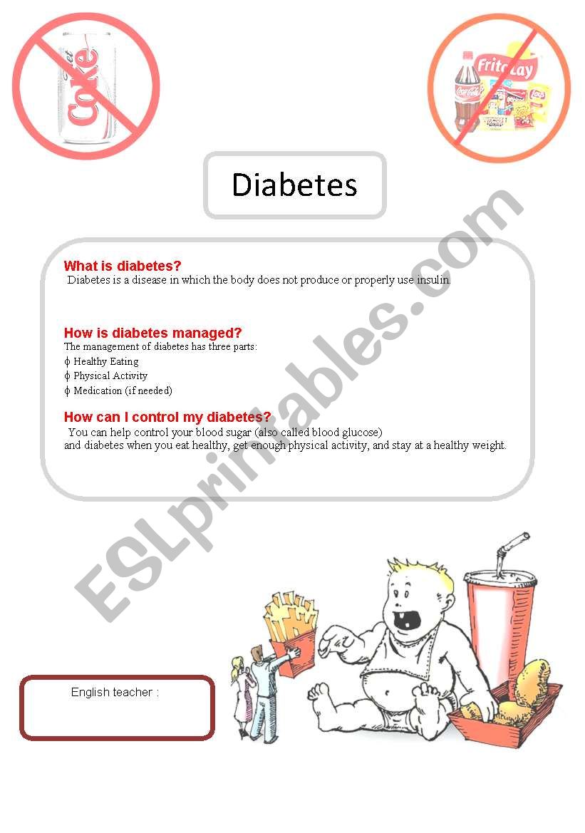Diabetes worksheet