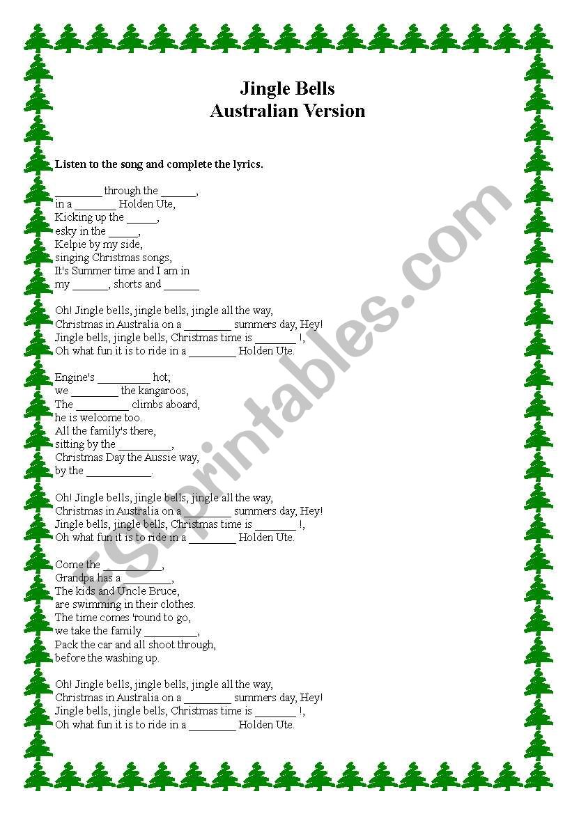 Australian Jingle Bells / Worksheet