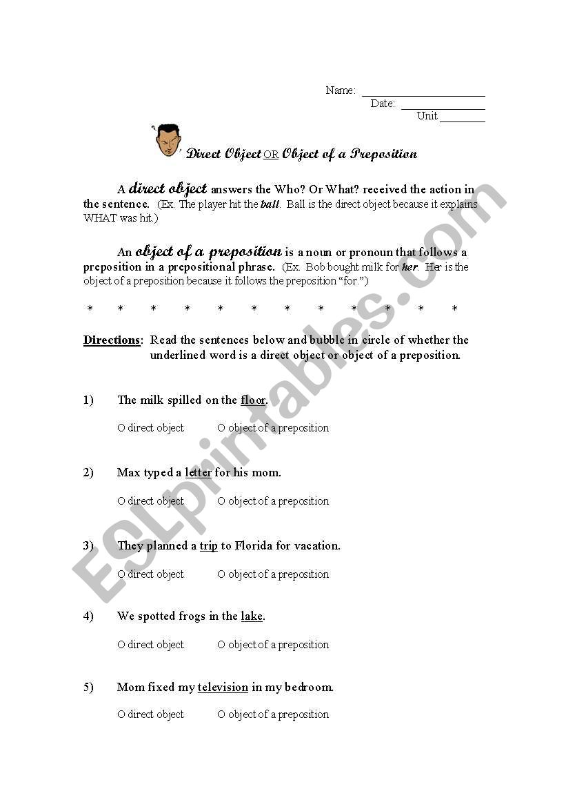 Direct Object or Object of Preposition