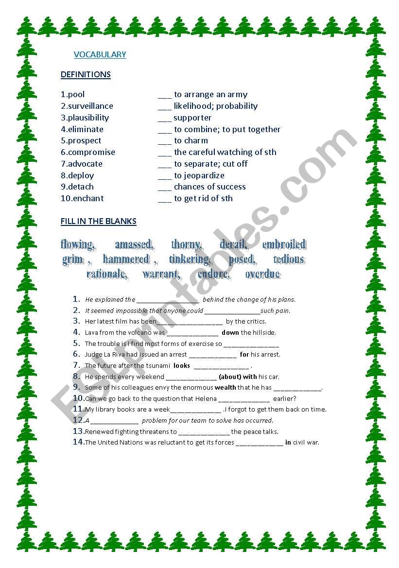 LETS REVISE VOCABULARY worksheet