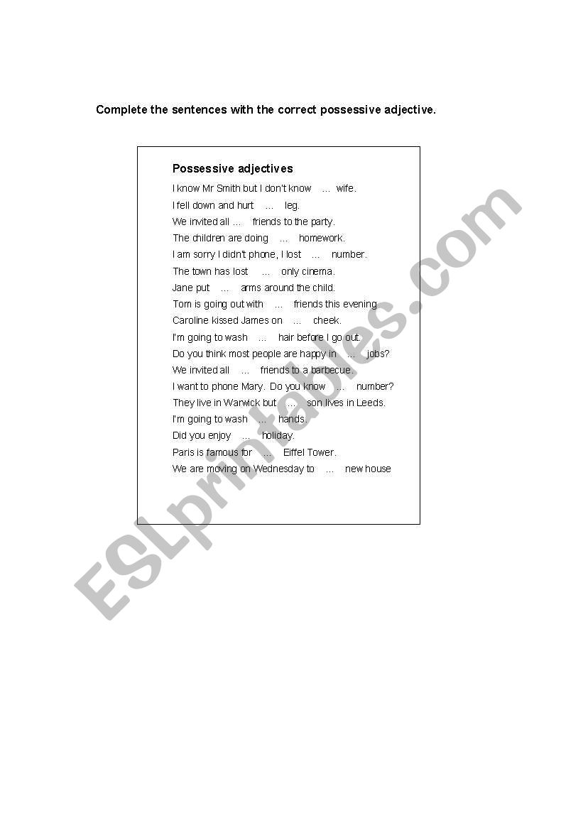 english-worksheets-possessive-adjectives